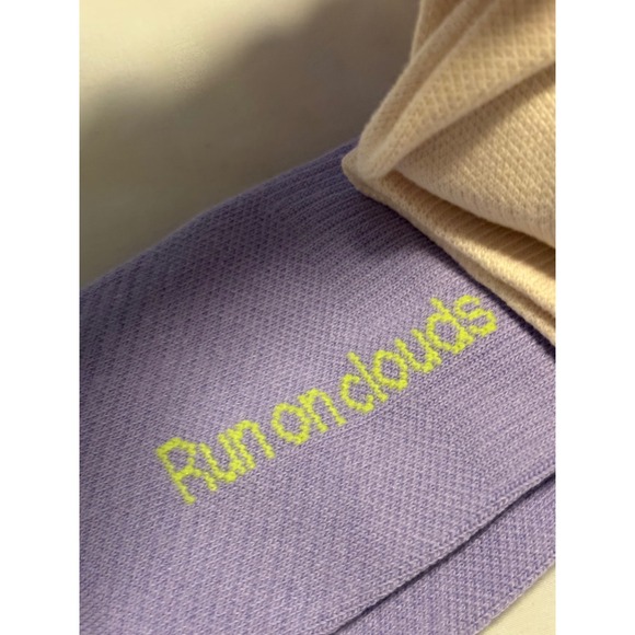 On Running Logo Sock Mid 3P Orchid Comet Cotton Blend Athletic Socks 3 Pack M - Picture 6 of 6